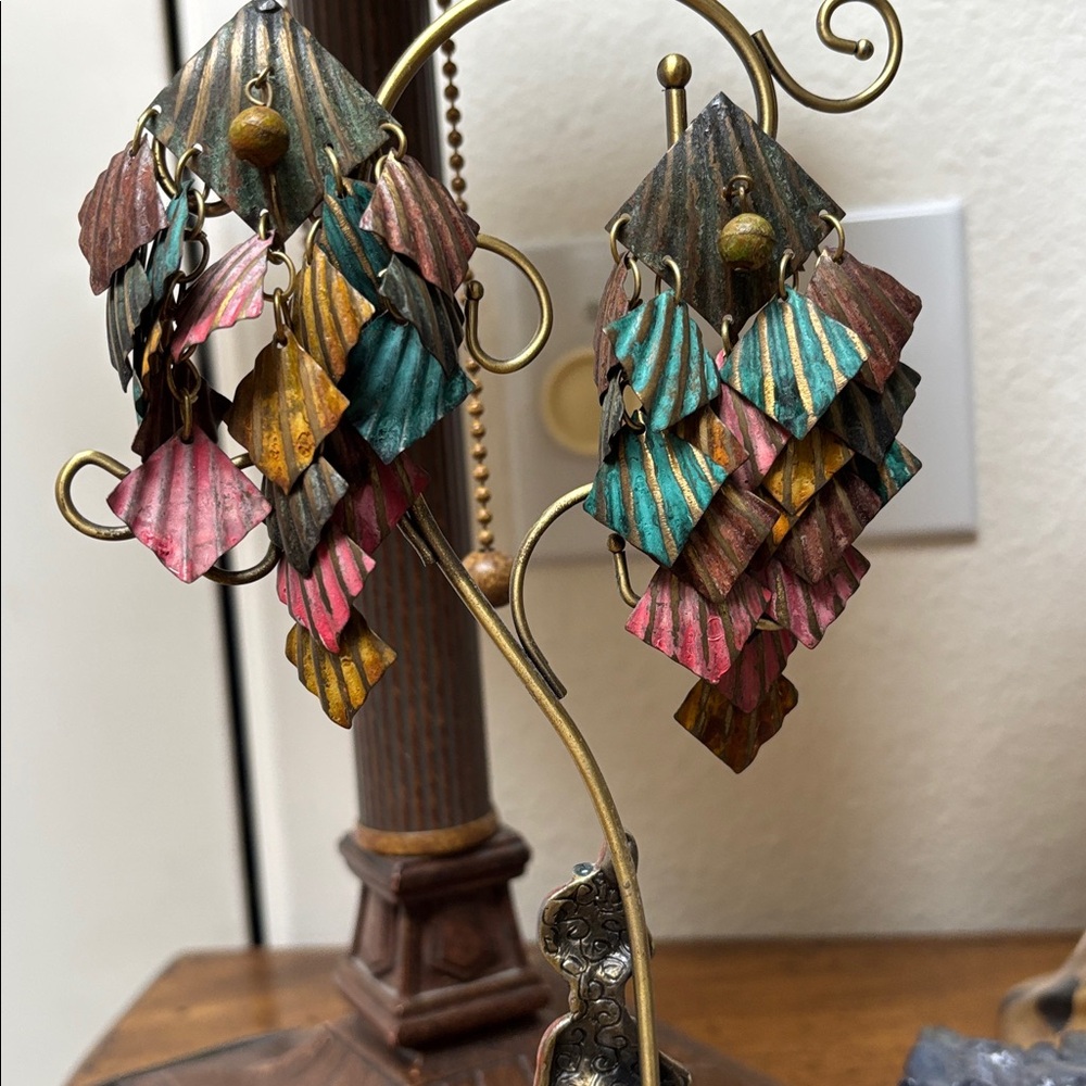 Multicolor Geometric Dangle Earrings